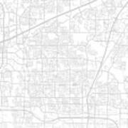 Plano Texas City Map Black And White Street Series Poster