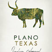 Plano Texas Dark Marble Poster