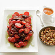 Plate Of Tomato Salad With Almonds Poster