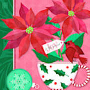 Poinsettia In Christmas Cup Poster