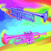 Pop-art-trumpets Poster