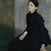 Portrait Of A Young Woman, 1885. The Artist's Sister Anna Hammershoi. Oil On Canvas. 112 X 91, 5 Cm. Poster