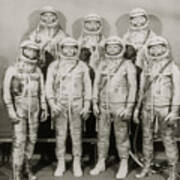 Portrait Of The Project Mercury Astronauts Poster