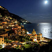 Positano By Night Poster