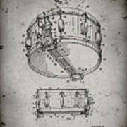 Pp1018-faded Grey Rogers Snare Drum Patent Poster Poster