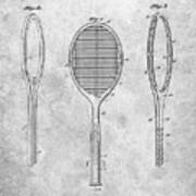 Pp1128-slate Vintage Tennis Racket Patent Poster Poster
