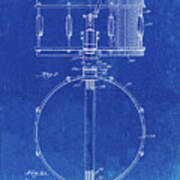 Pp147- Faded Blueprint Slingerland Snare Drum Patent Poster Poster