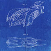 Pp16-faded Blueprint Batman And Robin Batmobile Patent Poster Poster