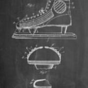 Pp169- Chalkboard Hockey Skate Patent Poster Poster