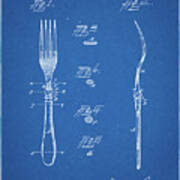 Pp238-blueprint Fork Patent Poster Poster