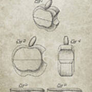 Pp260-sandstone Apple Logo Flip Phone Patent Poster Poster