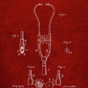 Pp315-burgundy Stethoscope Patent Poster Poster