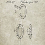 Pp402-sandstone Carabiner Ring 1868 Patent Poster Poster