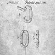 Pp402-slate Carabiner Ring 1868 Patent Poster Poster