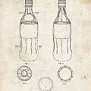 Pp432-vintage Parchment Coke Bottle Display Cooler Patent Poster Poster