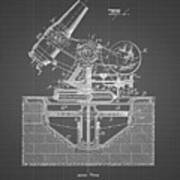 Pp445-black Grid Military Mortar Launcher Patent Poster Poster