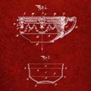 Pp57-burgundy Haviland Demitasse Tea Cup Patent Poster Poster