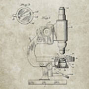 Pp64-sandstone Antique Microscope Patent Poster Poster