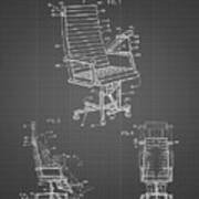 Pp648-black Grid Exercising Office Chair Patent Poster Poster