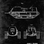 Pp705-black Grunge Armored Tank Patent Poster Poster