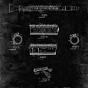 Pp768-black Grunge Clarinet 1894 Patent Poster Poster