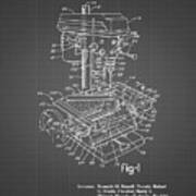 Pp788-black Grid Drill Press Patent Poster Poster