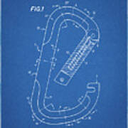 Pp83-blueprint Oval Carabiner Patent Poster Poster