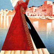 Procida, Woman On The Coast Poster