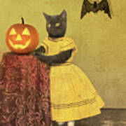 Pumpkin And Cat Poster