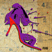 Purple Bow Heel Poster