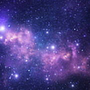 Purple Space Stars Poster