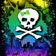 Rainbow Kawaii Skull Poster