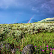 Rainbow Over Tom Miner Basin Poster