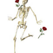 Rambling Rose Running Skeleton Poster