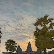 Reflection Of Sunrise In Angkor Wat Poster