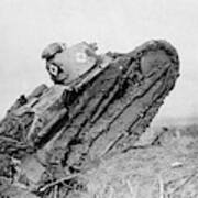 Renault Tank On Battlefield - France - 1918 Poster
