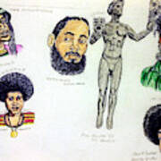 Rev. Powell, Nipsey, Mumia, Aretha, And Assata Poster