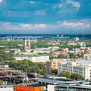 Riga, Latvia. Aerial Cityscape In Sunny Poster