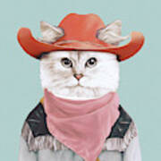 Rodeo Cat Poster