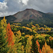 Rolling Clouds Above Red Mountain And Fall Colors Poster