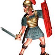 Roman Centurion With Sword And Shield Poster