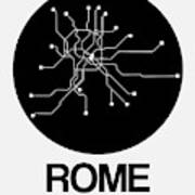 Rome Black Subway Map Poster