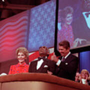 Ronald And Nancy Reagan With Ray Charles Poster