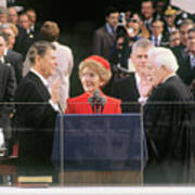 Ronald Reagan Taking Oath Of Office Poster