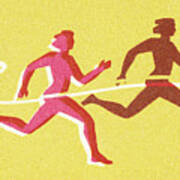Runners In A Race Poster