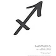 Sagittarius Print - Zodiac Signs Print - Zodiac Posters - Sagittarius Poster - Black And White Poster