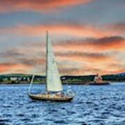 Sailboat Off The Beautiful Coast Of Rockland, Maine Poster