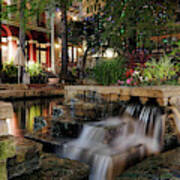 San Antonio Riverwalk Waterfall - Christmas - Texas Poster