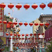 San Francisco Chinatown Lanterns R428 Sq Poster