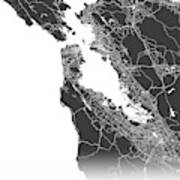 San Francisco Map Black And White Poster